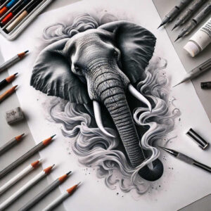 animals-with-tenderness – tattoo design ideas free ai generated – realism-natural-tones – for-thigh – Gallery: other-animals-inkby-ai
