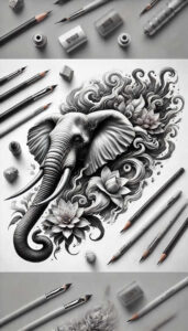mammals – tattoo design ideas free ai generated – neotraditional-enhanced-shading – for-knee – Gallery: other-animals-inkby-ai