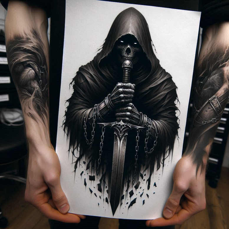 other-animals tattoo design ideas Surrealism impossible forms natural flow for shoulder