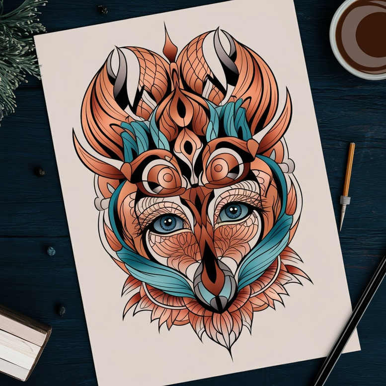 other-animals tattoo design ideas Realism textured skin wildlife for behind ear