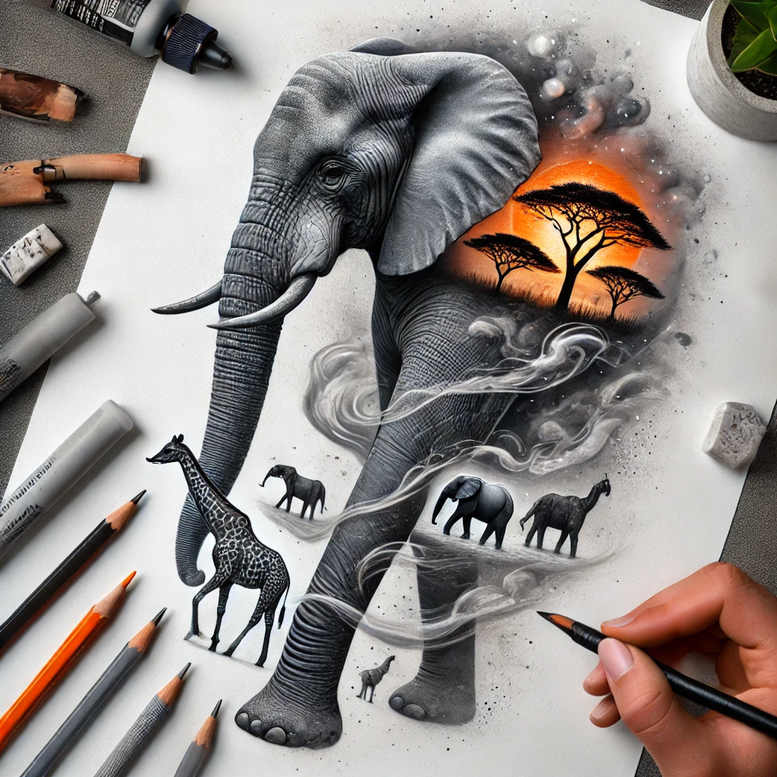 wild-animals – tattoo design ideas free ai generated – surrealism-altered-reality – for-forearm – Gallery: other-animals-inkby-ai