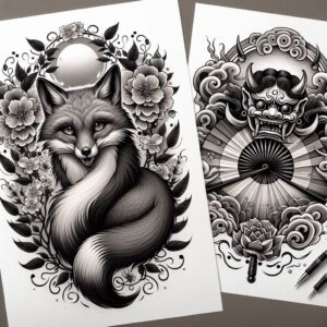 asian-art – tattoo design ideas free ai generated – neotraditional-clean-fill – for-side – Gallery: other-asia-inkby-ai