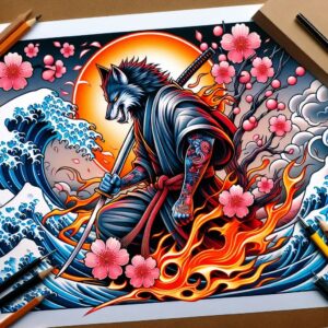 asian-guardian-tattoo-neotraditional-refined-color-palette-for-forearm – tattoo design ideas free ai generated – Gallery: other-asia-inkby-ai