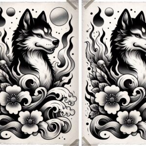 asian-geometric-patterns – tattoo design ideas free ai generated – neotraditional-bold-color-blocks – for-lower-back – Gallery: other-asia-inkby-ai