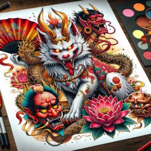 asian-symbolic-tattoo-surrealism-phantom-for-arm – tattoo design ideas free ai generated – Gallery: other-asia-inkby-ai