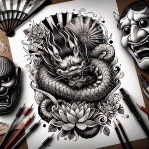 colorful-asian-tattoos – tattoo design ideas free ai generated – realism-realistic-contrast – for-fingers – Gallery: other-asia-inkby-ai