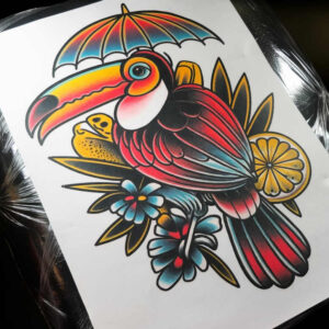 detailed-bird-tattoo – tattoo design ideas free ai generated – neotraditional-clean-contrast – for-inner-arm – Gallery: other-birds-inkby-ai