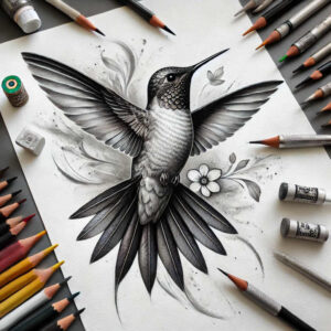 other-birds tattoo design ideas Surrealism blurred edges delicate shading shows courage