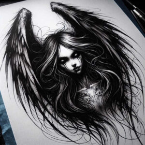 other-birds tattoo design ideas dreamlike graceful lines for shoulder blade