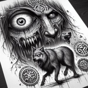 dark-animal-tattoo – tattoo design ideas free ai generated – neotraditional-layered-color – for-toe – Gallery: other-dark-inkby-ai