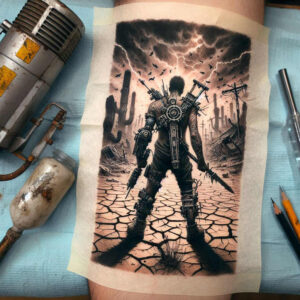 dark-shadow-highlight-tattoo – tattoo design ideas free ai generated – neotraditional-precise-lines – for-sternum – Gallery: other-dark-inkby-ai