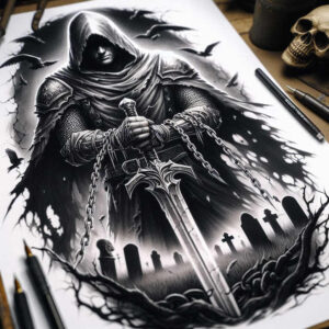 darkness-tattoo – tattoo design ideas free ai generated – realism-lifelike – for-lower-back – Gallery: other-dark-inkby-ai