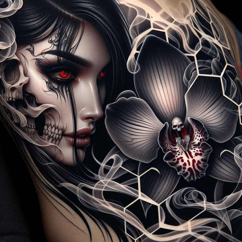 other-dark tattoo design ideas Surrealism psychological depth ancient curse for fingers