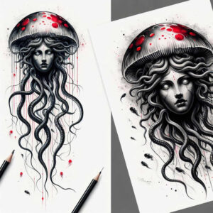other-dark tattoo design ideas bold highlights blood red courage and power
