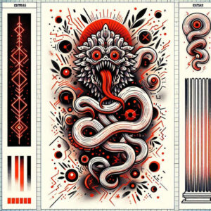 other-dark tattoo design ideas Surrealism impossible forms hellish for sternum