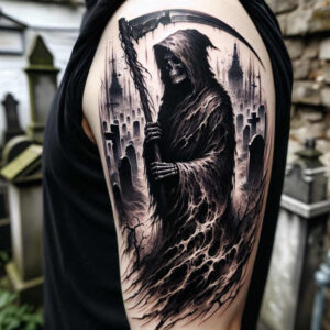 other-dark tattoo design ideas soft blending macabre shows strength