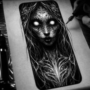 other-dark tattoo design ideas Realism seamless blend menacing for toe