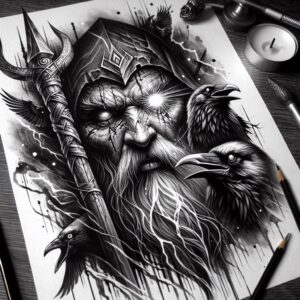 other-dark tattoo design ideas layered shading mystic symbol of strength