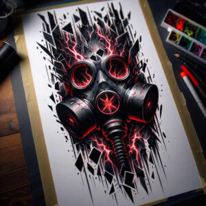 other-dark tattoo design ideas Surrealism morphic transformation noir symbolising courage