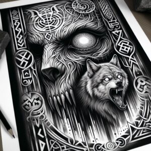 other-dark tattoo design ideas Surrealism visionary petrified endurance and power