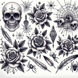 other-dark tattoo design ideas balanced color shadows for side torso