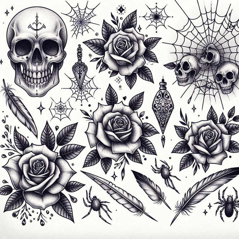 other-dark tattoo design ideas balanced color shadows for side torso