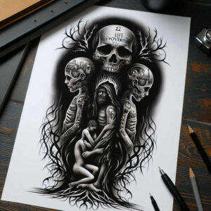 other-dark tattoo design ideas subtle highlights shadows symbol of endurance