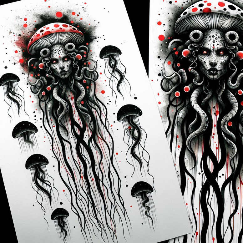 other-dark tattoo design ideas Realism contrast play supernatural strength and power