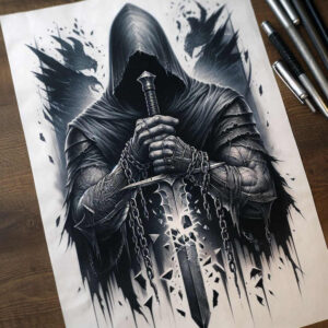 other-dark tattoo design ideas Surrealism abstract forms undead embodying perseverance