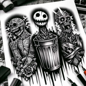 other-dark tattoo design ideas artistic flair undead for spine
