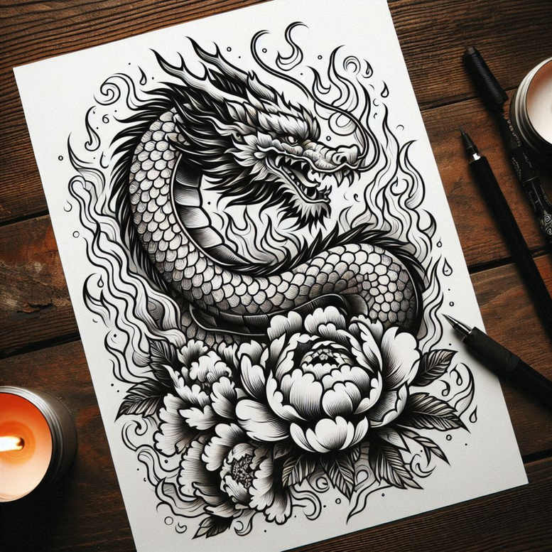 other-dark tattoo design ideas dynamic linework whispering symbolising resilience