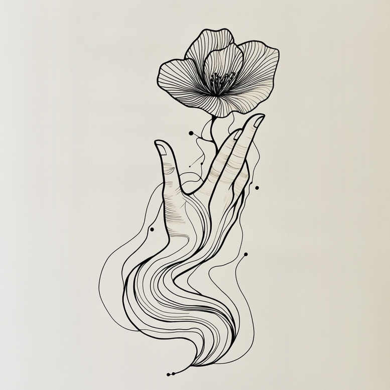tattoos-with-soft-shading – tattoo design ideas free ai generated – thin-line – for-behind-ear – Gallery: other-delicate-inkby-ai