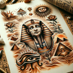 egyptian-sculpture-tattoo-surrealism-phantasmagoria-for-lower-arm – tattoo design ideas free ai generated – Gallery: other-egypt-inkby-ai