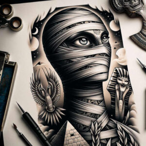 egyptian-hieroglyph-tattoo-realism-depth-realism-for-behind-ear – tattoo design ideas free ai generated – Gallery: other-egypt-inkby-ai