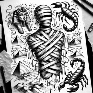 egyptian-mythology-tattoo-realism-delicate-highlight-for-sternum – tattoo design ideas free ai generated – Gallery: other-egypt-inkby-ai