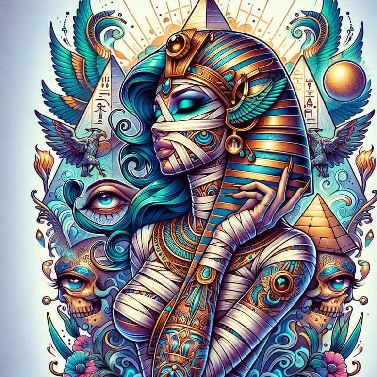 egyptian-power-tattoo-realism-photo-realistic-for-back-of-neck – tattoo design ideas free ai generated – Gallery: other-egypt-inkby-ai