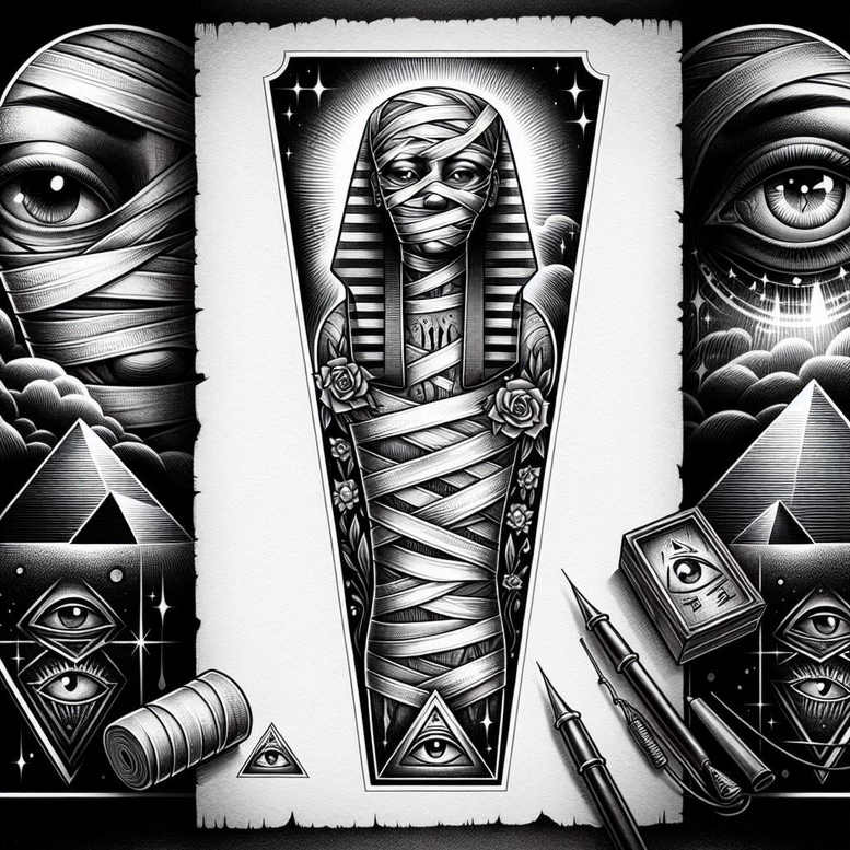 egyptian-spiritual-tattoo-neotraditional-artistic-flair-for-temple – tattoo design ideas free ai generated – Gallery: other-egypt-inkby-ai