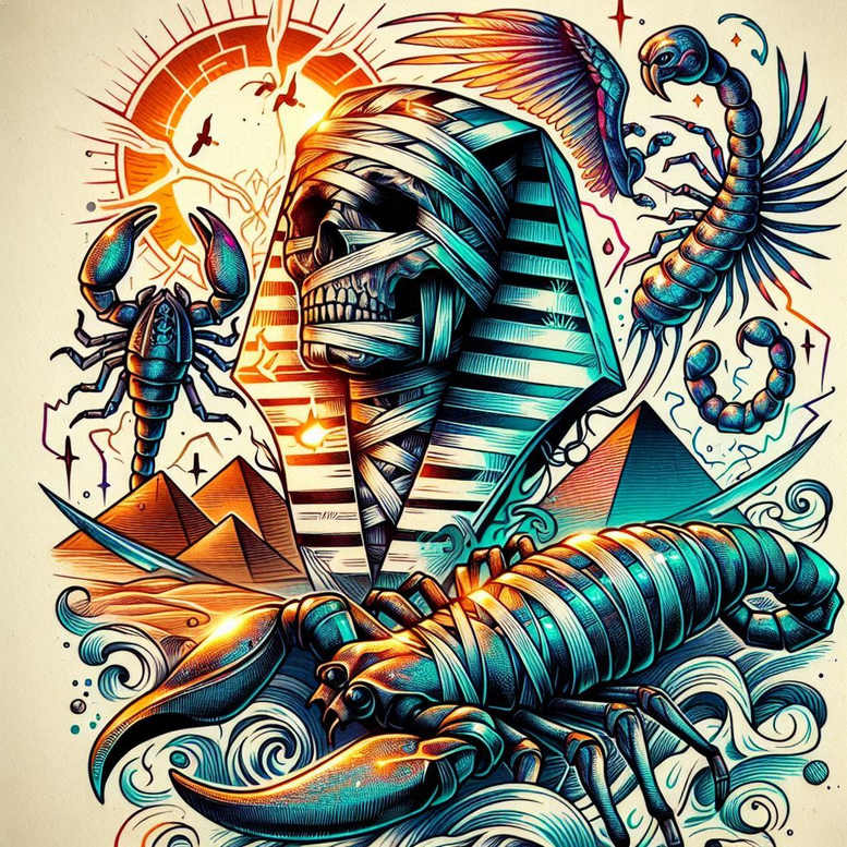 egyptian-death-tattoo-neotraditional-rich-shading-for-collarbone – tattoo design ideas free ai generated – Gallery: other-egypt-inkby-ai