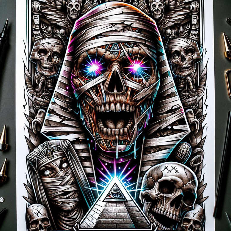 egyptian-mask-tattoo-realism-light-reflections-for-lower-arm – tattoo design ideas free ai generated – Gallery: other-egypt-inkby-ai