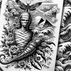 sarcophagus-tattoo-neotraditional-enhanced-color-for-chest – tattoo design ideas free ai generated – Gallery: other-egypt-inkby-ai