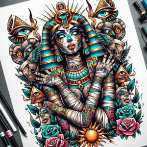 other-egypt tattoo design ideas lifelike ancient motifs for biceps