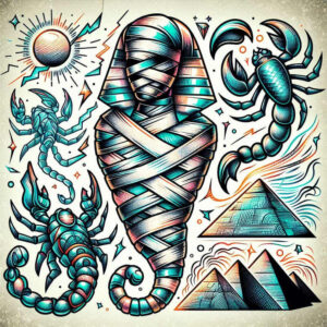 other-egypt tattoo design ideas Surrealism morphic transformation mythical stands for courage