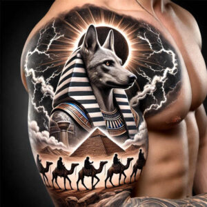 other-egypt tattoo design ideas monochrome mythology for elbow