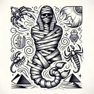 other-egypt tattoo design ideas black-and-white ornate shows strength