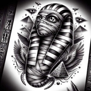 other-egypt tattoo design ideas Surrealism chromatic flux pharaoh symbol of perseverance