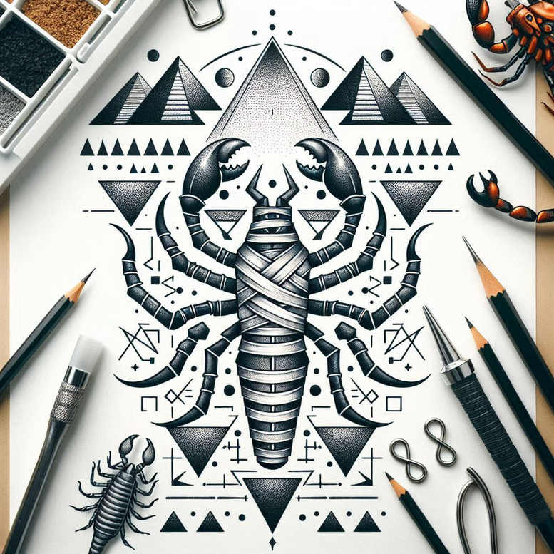 other-egypt tattoo design ideas saturated hues powerful for knee