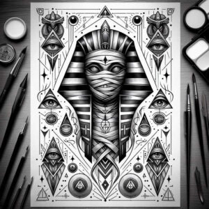 other-egypt tattoo design ideas watercolor-style pyramids for wrist