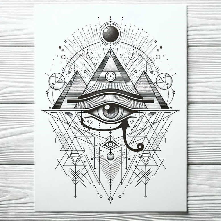 other-egypt tattoo design ideas Surrealism phantom shadows sacred art for sternum