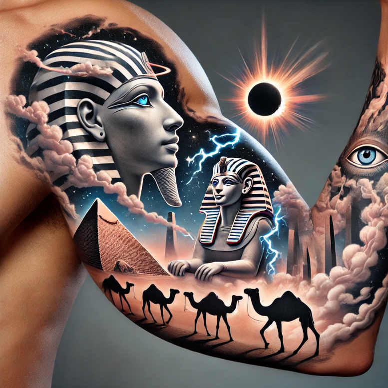 other-egypt tattoo design ideas bright color sun for fingers
