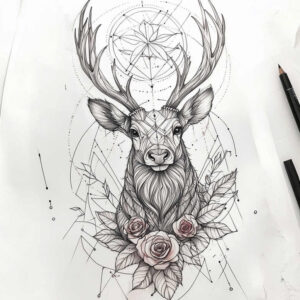 artistic-flower-tattoo – tattoo design ideas free ai generated – neotraditional-fine-detail – for-spine – Gallery: other-flowers-inkby-ai